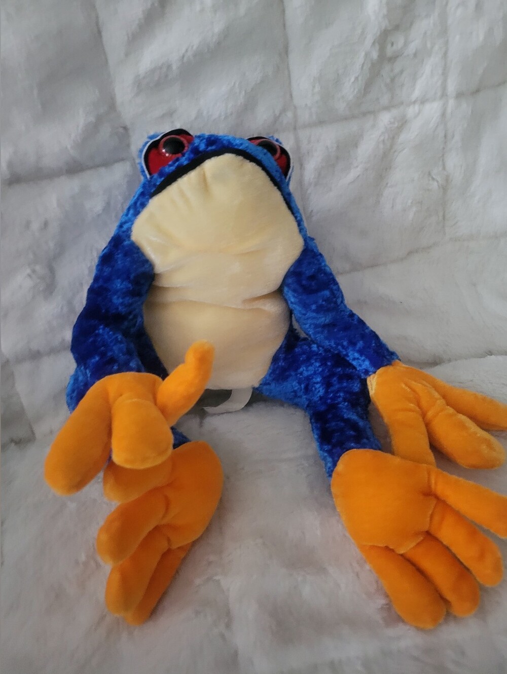 Blue and Orange Plush Frog Stuffed Animal Ideal Toys Direct